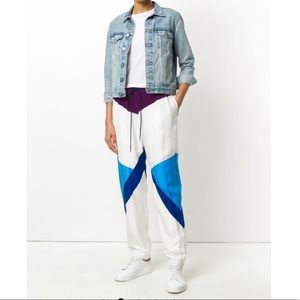 Chloé White Shell Suit Silk Parachute Pants Size 8 NEW